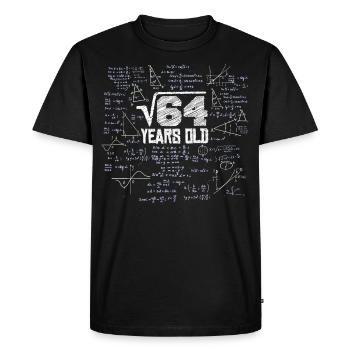 Square root of 64 math nerd 8th birthday - Men's Premium Organic T-Shirt - black - Front - Nico (187cm)