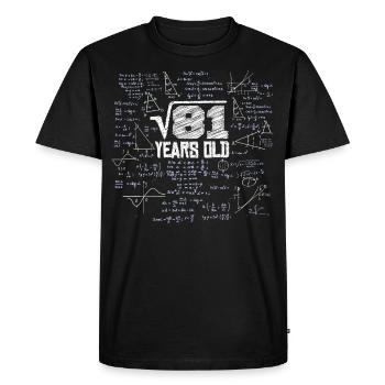 Square Root of 81 Math Nerd 9th Birthday - Men's Premium Organic T-Shirt - black - Front - Nico (187cm)