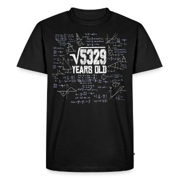 Square Root of 5329 Math Nerd 73rd Birthday - Men's Premium Organic T-Shirt - black - Front - Nico (187cm)