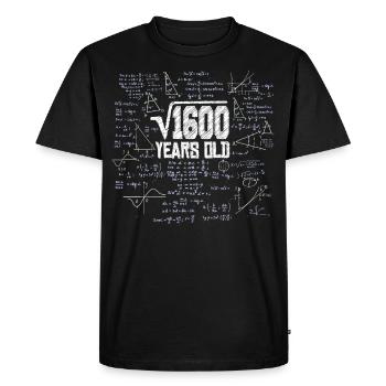 Racine carrée de 1600 Math Nerd 40e anniversaire - T-shirt Premium bio Homme - noir - Devant - Nico (187cm)