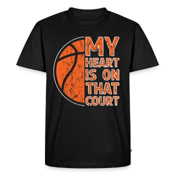 My heart is on that court Basketball - Men's Premium Organic T-Shirt - black - Front - Nico (187cm)