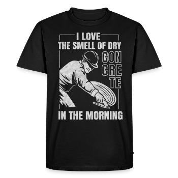 L’odeur du béton sec Drôle de pavé de béton - T-shirt Premium bio Homme - noir - Devant - Nico (187cm)