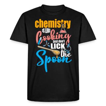 La chimie, c’est comme la cuisine Drôle de cadeau de chimiste - T-shirt Premium bio Homme - noir - Devant - Nico (187cm)