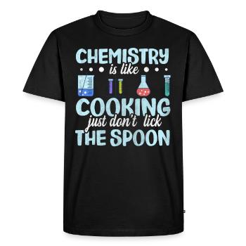 La chimie, c’est comme la cuisine Drôle de cadeau de chimiste - T-shirt Premium bio Homme - noir - Devant - Nico (187cm)