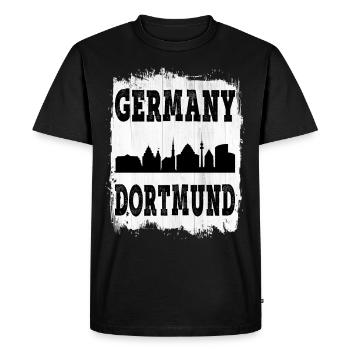 Dortmund Germany City Skyline Home Love - Men's Premium Organic T-Shirt - black - Front - Nico (187cm)