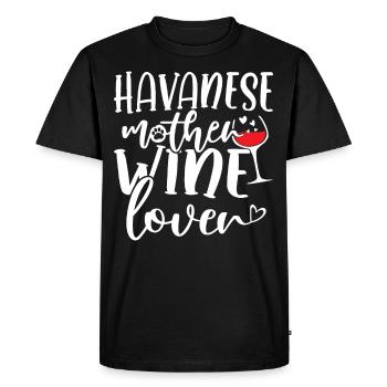 Amateur de vin Havanese Mère - T-shirt Premium bio Homme - noir - Devant - Nico (187cm)