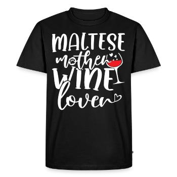 Amateur de vin MALTESE Mère - T-shirt Premium bio Homme - noir - Devant - Nico (187cm)