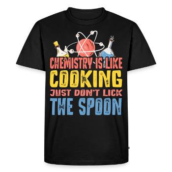 La chimie, c’est comme la cuisine Drôle de cadeau de chimiste - T-shirt Premium bio Homme - noir - Devant - Nico (187cm)