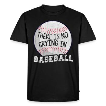 Il n’y a pas de pleurs au baseball - T-shirt Premium bio Homme - noir - Devant - Nico (187cm)