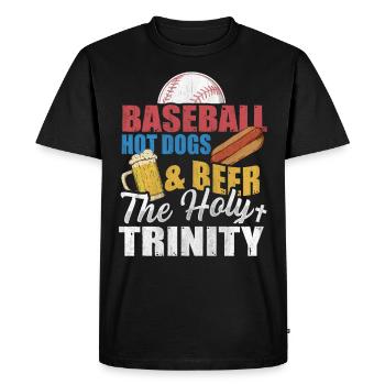 Baseball Hot Dogs & Beer The Holy Trinity Baseball - Men's Premium Organic T-Shirt - black - Front - Nico (187cm)