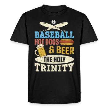 Baseball Hot Dogs & Beer The Holy Trinity Baseball - Men's Premium Organic T-Shirt - black - Front - Nico (187cm)