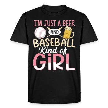 Je suis juste une bière et un baseball genre de fille de baseball - T-shirt Premium bio Homme - noir - Devant - Nico (187cm)
