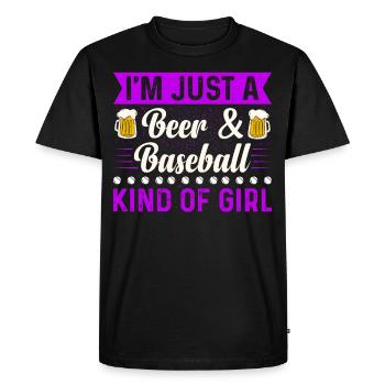 Je suis juste une bière et un baseball genre de fille de baseball - T-shirt Premium bio Homme - noir - Devant - Nico (187cm)