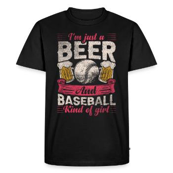 Je suis juste une bière et un baseball genre de fille de baseball - T-shirt Premium bio Homme - noir - Devant - Nico (187cm)