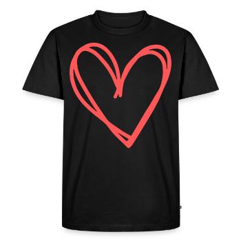 idée cadeau coeur amour amour - T-shirt Premium bio Homme - noir - Devant - Nico (187cm)