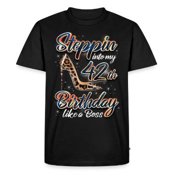 Steppin Dans Mon 42e anniversaire 42e anniversaire - T-shirt Premium bio Homme - noir - Devant - Nico (187cm)