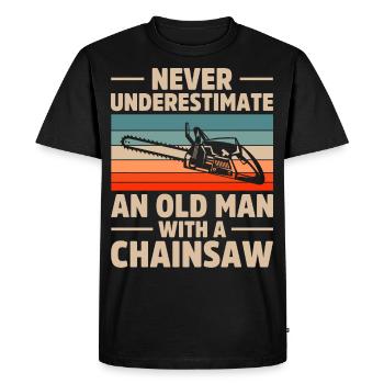 Idée cadeau de tronçonneuse Fabrication de bois Bûcherons - T-shirt Premium bio Homme - noir - Devant - Nico (187cm)