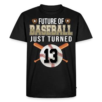 L’avenir du baseball vient d’avoir 13 ans | 13e anniversaire - T-shirt Premium bio Homme - noir - Devant - Nico (187cm)