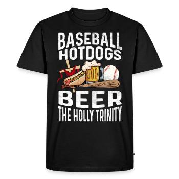 Baseball Hot Dogs & Beer The Holy Trinity Baseball - Men's Premium Organic T-Shirt - black - Front - Nico (187cm)