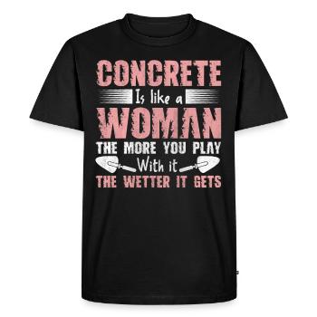 Concrete Is Like A Woman Betonbauer - Men's Premium Organic T-Shirt - black - Front - Nico (187cm)