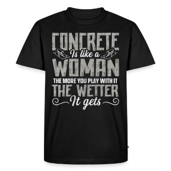 Concrete Is Like A Woman Betonbauer - Men's Premium Organic T-Shirt - black - Front - Nico (187cm)