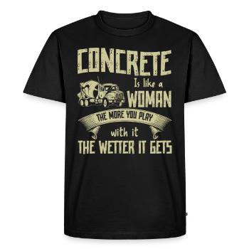 Concrete Is Like A Woman Betonbauer - Men's Premium Organic T-Shirt - black - Front - Nico (187cm)