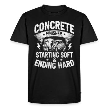 Démarrage et fin des constructeurs de béton dur - T-shirt Premium bio Homme - noir - Devant - Nico (187cm)