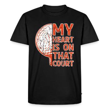My heart is on that court Golf - Men's Premium Organic T-Shirt - black - Front - Nico (187cm)