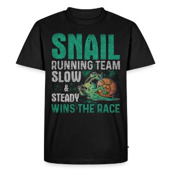 Équipe de course d’escargot Drôle de coureur d’escargot - T-shirt Premium bio Homme - noir - Devant - Nico (187cm)