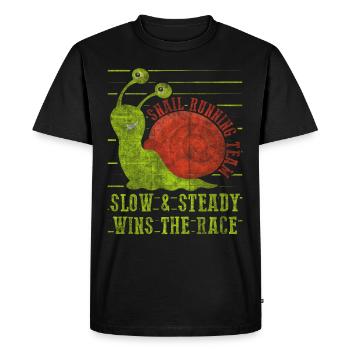 Équipe de course d’escargot Drôle de coureur d’escargot - T-shirt Premium bio Homme - noir - Devant - Nico (187cm)