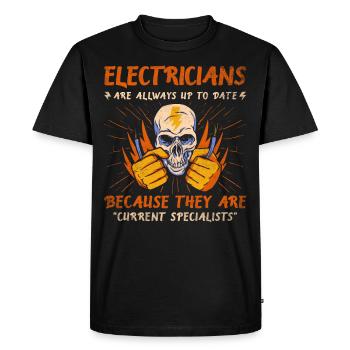 Les électriciens sont toujours à jour Elektriker - T-shirt Premium bio Homme - noir - Devant - Nico (187cm)