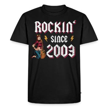 Rockin depuis 2003 Fan de musique rock 19e anniversaire - T-shirt Premium bio Homme - noir - Devant - Nico (187cm)