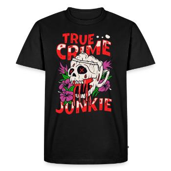 True Crime Junkie - Men's Premium Organic T-Shirt - black - Front - Nico (187cm)