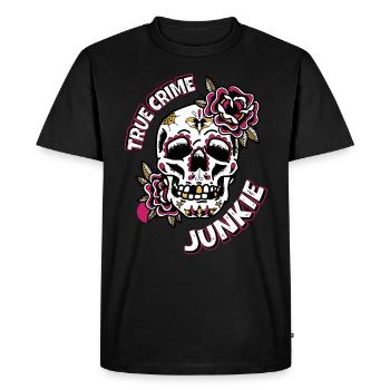 True Crime Junkie - Men's Premium Organic T-Shirt - black - Front - Nico (187cm)