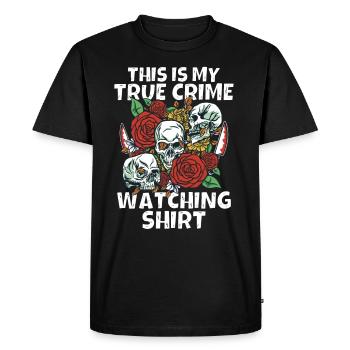 True Crime Junkie - Men's Premium Organic T-Shirt - black - Front - Nico (187cm)