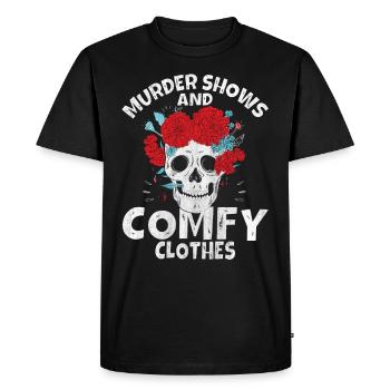 Murder Shows and Comfy Clothes - Men's Premium Organic T-Shirt - black - Front - Nico (187cm)