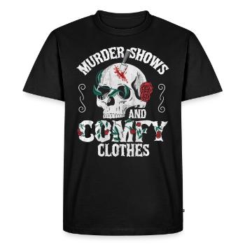 Murder Shows and Comfy Clothes - Men's Premium Organic T-Shirt - black - Front - Nico (187cm)