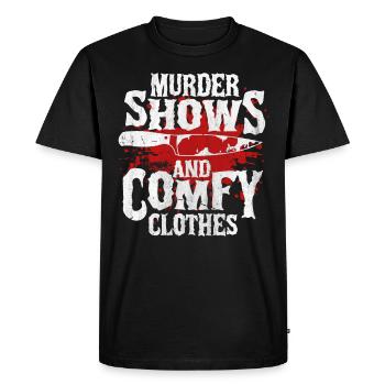 Murder Shows and Comfy Clothes - Men's Premium Organic T-Shirt - black - Front - Nico (187cm)