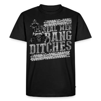 Real Men Bang Ditches Snowmobile - Men's Premium Organic T-Shirt - black - Front - Nico (187cm)