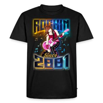 Rockin depuis 2001 Fan de musique rock 21e anniversaire - T-shirt Premium bio Homme - noir - Devant - Nico (187cm)