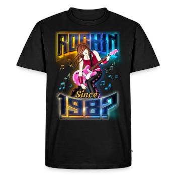 Rockin Since 1987 Fan de musique rock 35e anniversaire - T-shirt Premium bio Homme - noir - Devant - Nico (187cm)