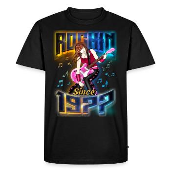 Rockin depuis 1977 Fan de musique rock 45e anniversaire - T-shirt Premium bio Homme - noir - Devant - Nico (187cm)