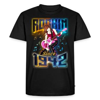 Rockin depuis 1942 Fan de musique rock 80e anniversaire - T-shirt Premium bio Homme - noir - Devant - Nico (187cm)
