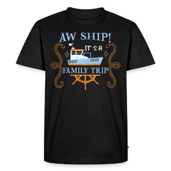 Aw Navire! C’est un voyage en famille | Croisière en famille - T-shirt Premium bio Homme - noir - Devant - Nico (187cm)