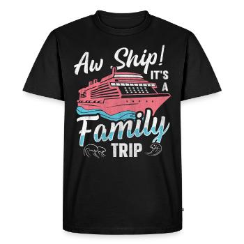 Aw Navire! C’est un voyage en famille | Croisière en famille - T-shirt Premium bio Homme - noir - Devant - Nico (187cm)