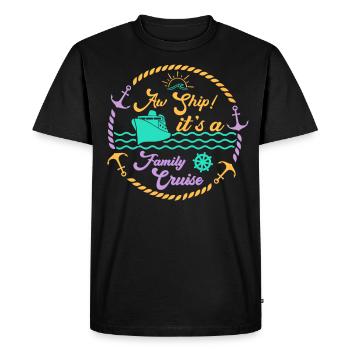 Aw Navire! C’est un voyage en famille | Croisière en famille - T-shirt Premium bio Homme - noir - Devant - Nico (187cm)