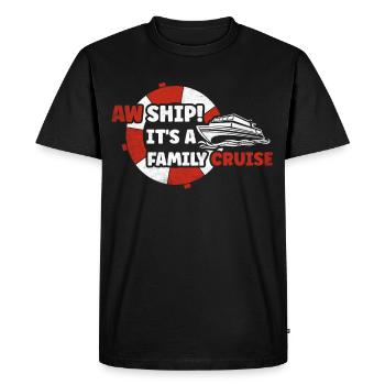Aw Navire! C’est un voyage en famille | Croisière en famille - T-shirt Premium bio Homme - noir - Devant - Nico (187cm)