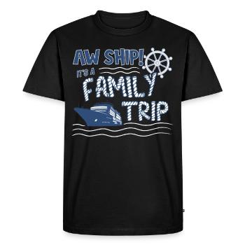 Aw Navire! C’est un voyage en famille | Croisière en famille - T-shirt Premium bio Homme - noir - Devant - Nico (187cm)