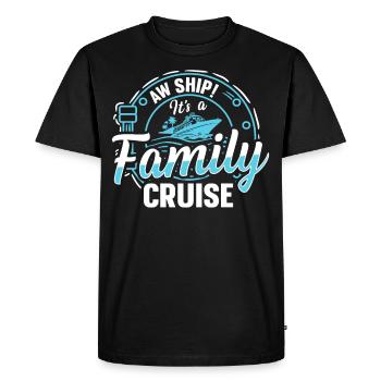 Aw Navire! C’est un voyage en famille | Croisière en famille - T-shirt Premium bio Homme - noir - Devant - Nico (187cm)