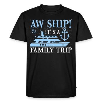 Aw Navire! C’est un voyage en famille | Croisière en famille - T-shirt Premium bio Homme - noir - Devant - Nico (187cm)